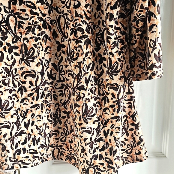 NWT JM Collection Petite 3/4  Sleeve Curved Hem Knit Tunic XL Tan/Black - Picture 7 of 12